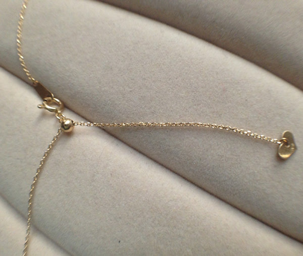 新品日本代购45cm滑动扣调节小豆链18K黄金白金玫瑰金锁骨链项链