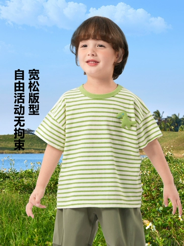 Хлопковая футболка с коротким рукавом для мальчиков, детская летняя летняя одежда, детская одежда, 1 лет