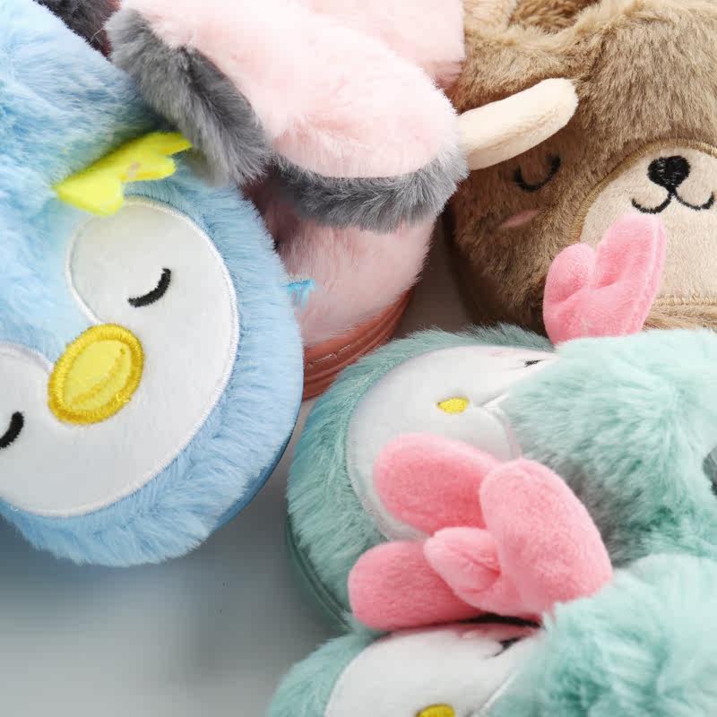 Pantoufles enfants en suède pour hiver - semelle plastique - Ref 1032579 Image 3