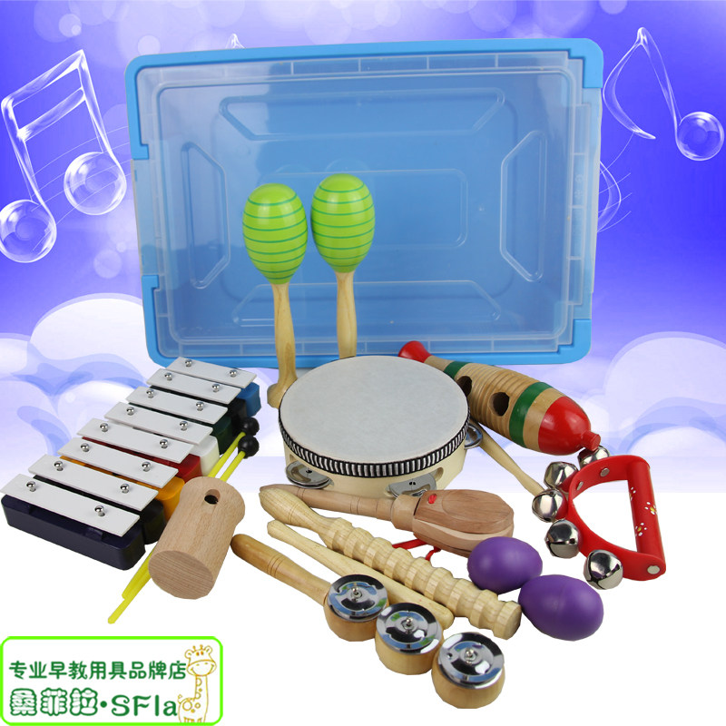 精品10件音砖奥尔夫打击乐器套餐 儿童幼儿园教学原木乐器