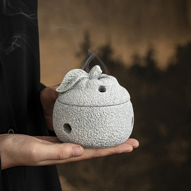 青砂石香炉青柑橘子香薰炉桌面摆件家用室内檀香炉小祥云盘香炉,家居饰品,国学摆件,淘宝优惠券,粉丝福利购,淘宝优惠卷