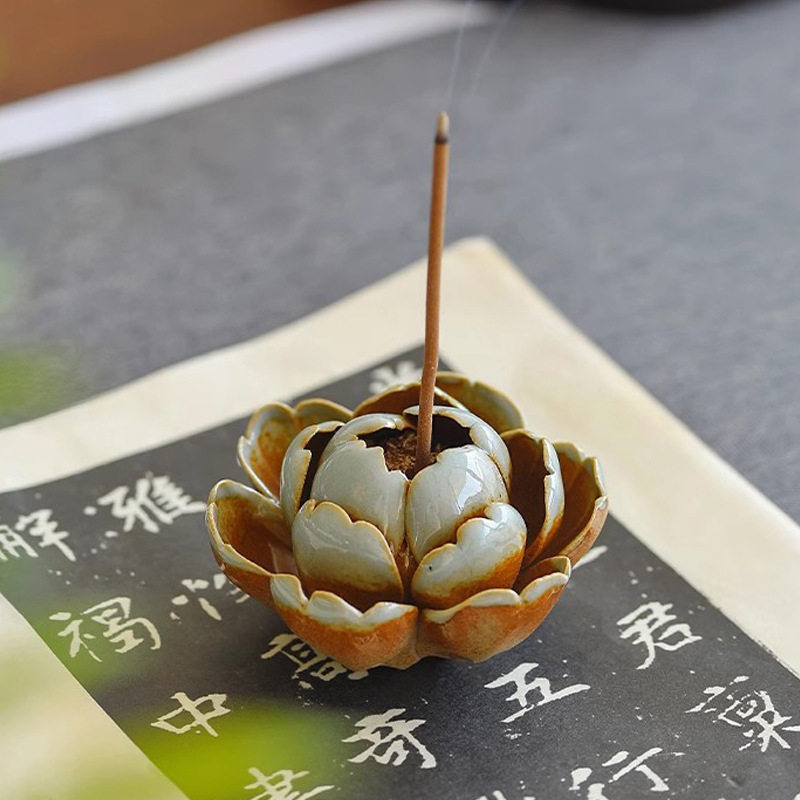 香插香炉手工陶瓷倒流香线香禅意牡丹荷花莲花香托香座香盘,家居饰品,国学摆件,淘宝优惠券,粉丝福利购,淘宝优惠卷
