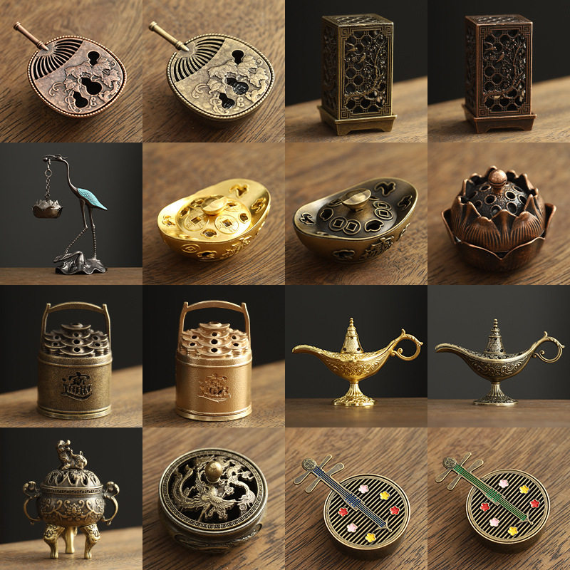 新中式铜合金香炉檀香炉香道合金小香炉摆件盘香炉室内家用熏香炉,家居饰品,国学摆件,淘宝优惠券,粉丝福利购,淘宝优惠卷