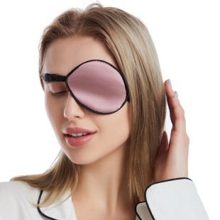 成人儿童全遮光训练斜视弱视近视男女独眼龙海盗桑蚕丝真丝单眼罩