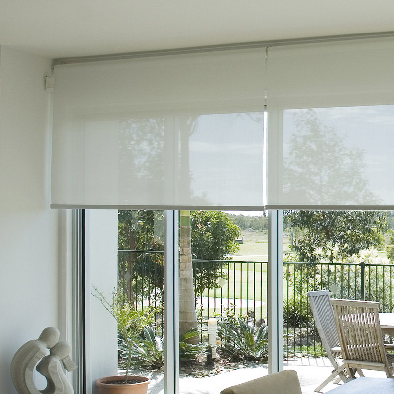 致尚 阳光面料卷帘半遮光透光透景拉珠卷拉式窗帘办公室会所卷帘