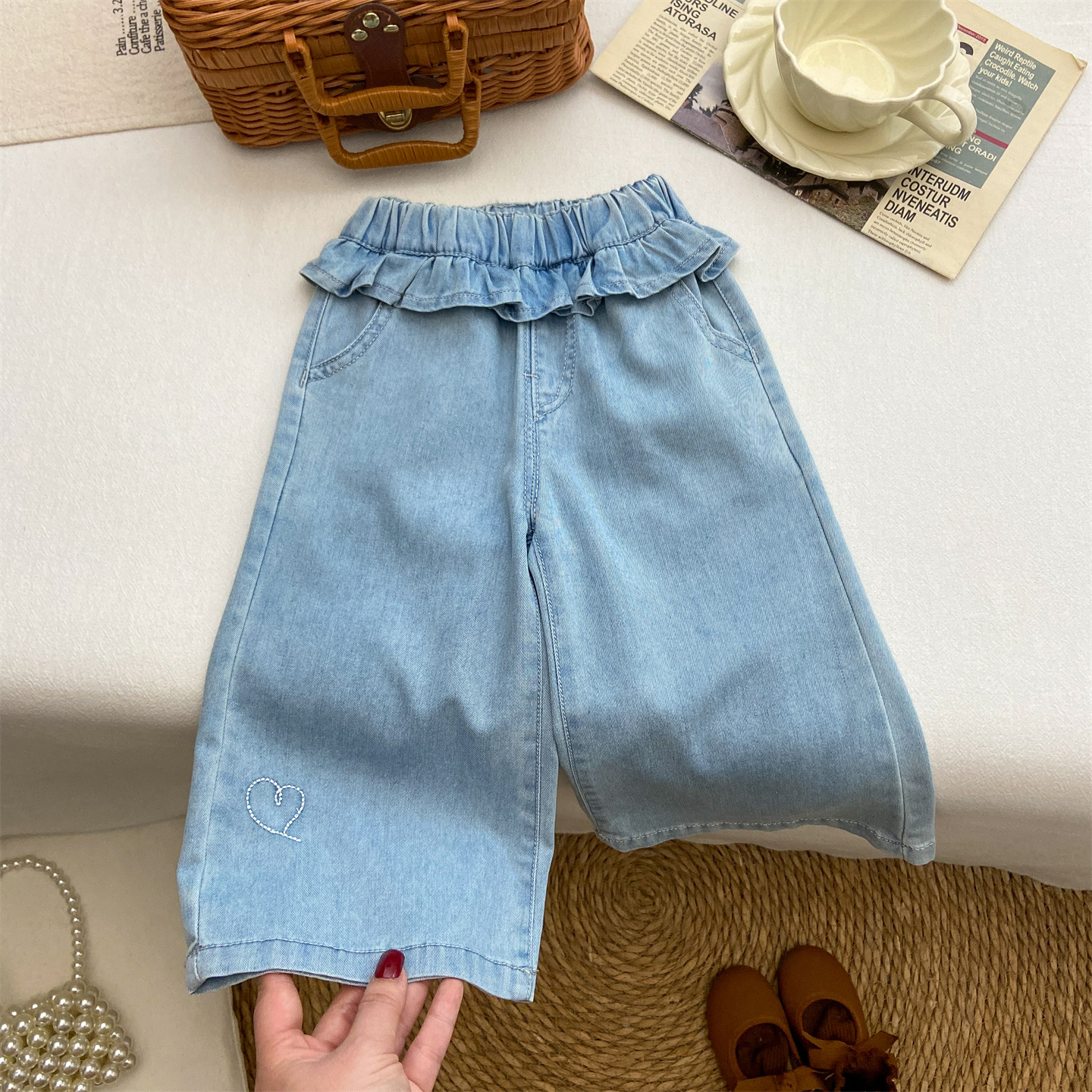 柔软薄款牛仔裤女童夏季新品