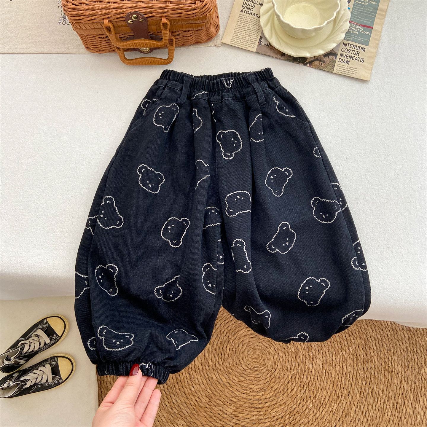 韩系舒适牛仔灯笼裤春秋新品