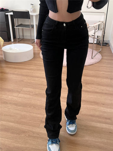牛仔裤拖地长裤牛仔棉2022秋显瘦
