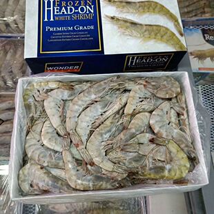新鲜青虾冰鲜青虾3.5斤盐虾冻大海虾净重虾冰虾盒装南美白虾对虾