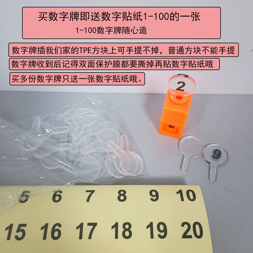 2CM数字积木表情贴纸整图贴1-100