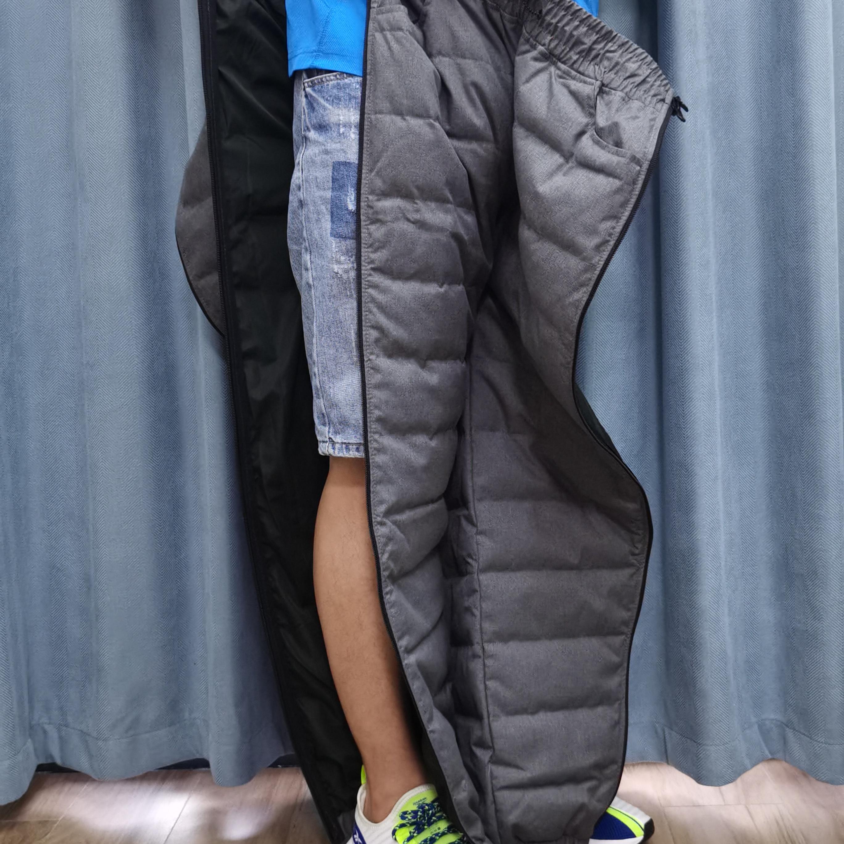 轻薄侧拉链羽绒裤男女滑雪骑行保暖防水外穿高腰