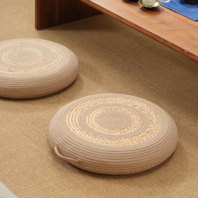 亚麻绳蒲团坐垫地上飘窗坐垫