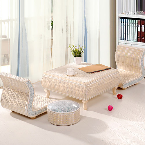 竹编日式实木榻榻米矮方飘窗桌