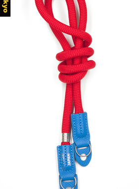 ttony24新款红蓝8mm配色稀有皮料银饰100cm相机背带