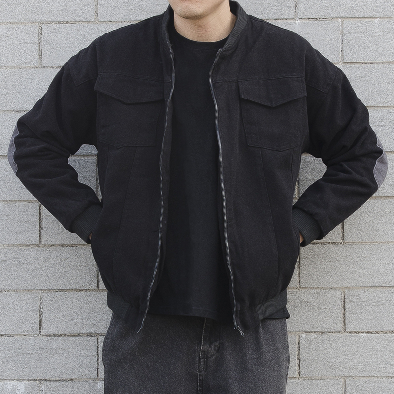 水洗工装夹棉加厚棒球服棉服冬季