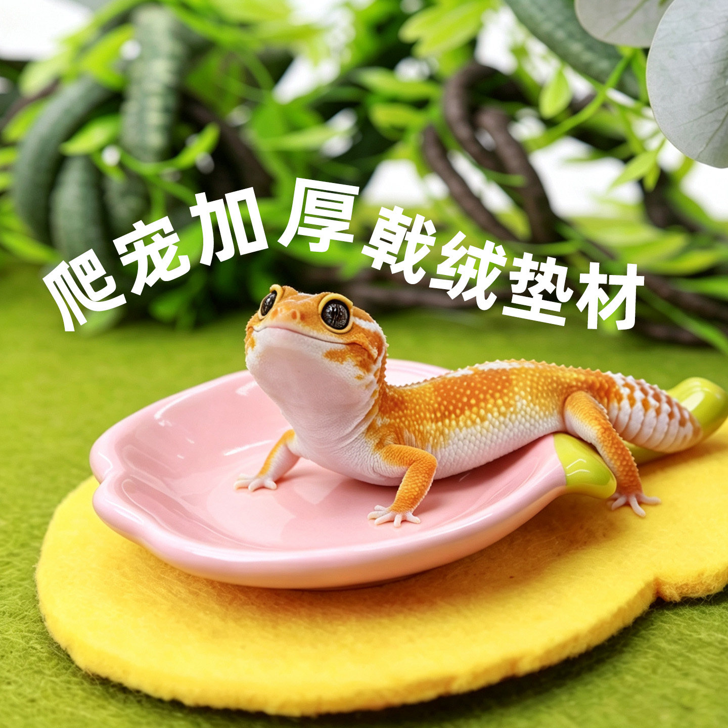 陌派爬宠戟绒地垫~守宫角蛙寄居蟹爬虫地毯垫材 多色吸水可裁剪
