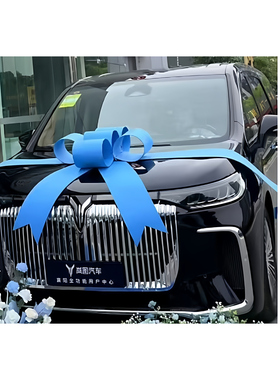 交车蝴蝶结蓝色新车提车交车仪式用品汽车4S店展厅布置提车装饰