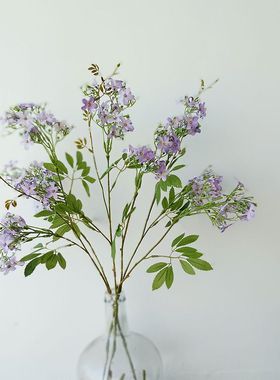 欧式简约仿真花蓝紫色翠雀小飞燕丁香花客厅电视柜装饰花假花绢花