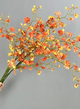 仿真花黄色公主跳舞兰家居装饰假花高品质手感保湿跳舞兰家居软装