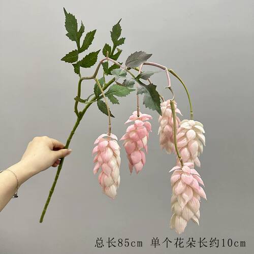 仿真垂吊啤酒花蛇麻草假花婚礼拱门吊顶花艺民宿软装插花婚庆造景