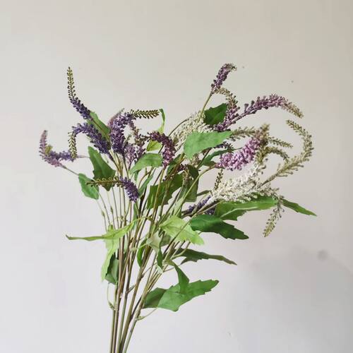 新娘手捧花束仿真鼠尾草红廖花装饰花仿真薰衣草假花麦穗狗尾巴