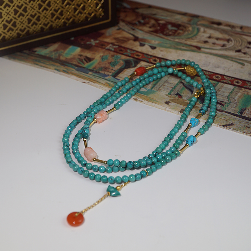 18K金绿松石长款毛衣链