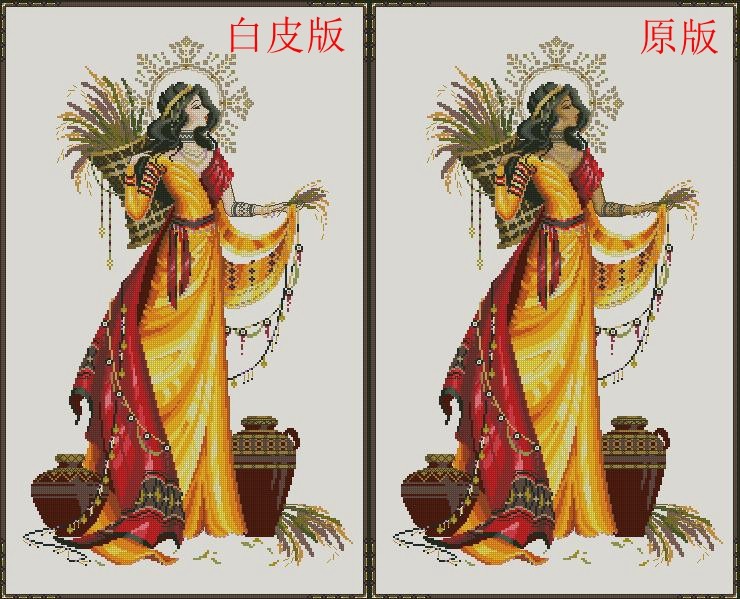 BF036   have bumper harvest goddess Material package DMC line + K line + MH bead +  + drawing default original edition skin colour