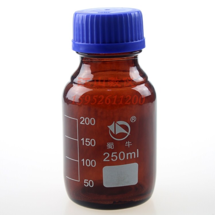 ×ØÉ«Ë¿¿ÚÆ¿ÃÜ·âÆ¿²èÉ«²£Á§Æ¿ 250ml ˼ÆëÀ¶¸ÇÊÔ¼ÁÆ¿ ÂÝÎÆ¿Ú´ø¿Ì