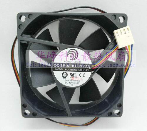 全新8025 12V 0.5A PLA08025S12HH-1-LV散热风扇HZDO 8CM厘米4线