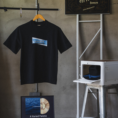 CITYDIVE Box Logo 210克重小领口box logo印花纯棉短袖T恤