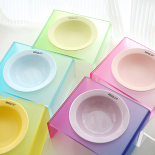 bd碗陶瓷韩国飞碟碗水碗猫碗食盆宠物碗架子狗碗护颈亚克力碗架