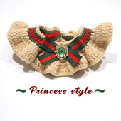 宠物潮牌围兜手工针织项圈脖圈狗狗围兜猫咪钩针围嘴蝴蝶结饰品