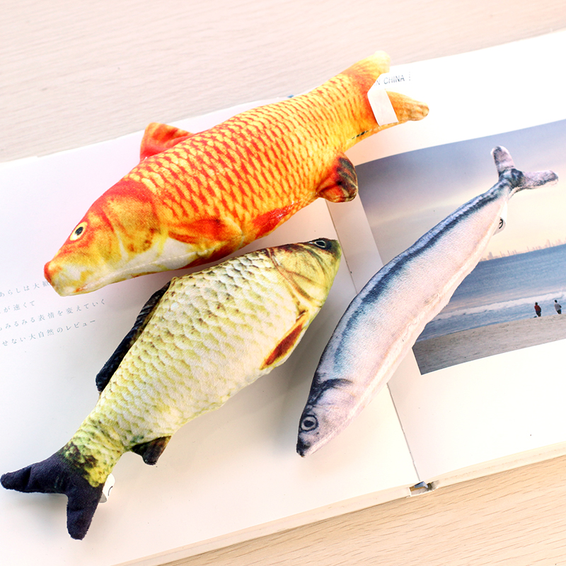 陈皮大号薄荷草毛绒鱼型玩具猫