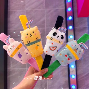 创意奶茶杯毛绒啪啪圈手环儿童卡通拍拍圈学生礼品婚礼策划小礼物