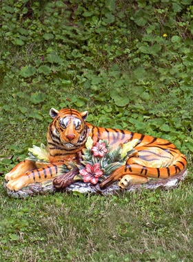 老虎摆件猛虎陶瓷摆设虎年装饰品属虎生肖虎相生日礼物增长辈领导