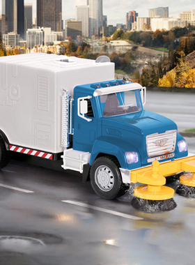 Driven道路清洁车儿童仿真工程车模型宝宝玩具声光垃圾回收清扫地