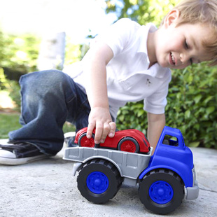 美国Green 儿童滑行玩具车模型沙滩运输工程车 Toys平板车跑车套装