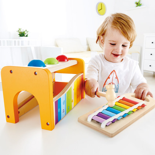 Hape手敲琴儿童八音小木琴1岁+