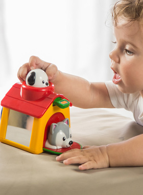 Tolo按压弹跳动物躲猫猫开关盒因果关系玩具精细动作训练宝宝13岁