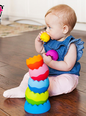 Fat brain扭扭球智库叠叠乐玩具塔宝宝不倒翁婴幼益智6-9月1-2岁