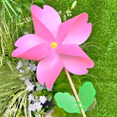 樱花节风车多巴胺塑料装 饰手拿木杆风车旋转幼儿园舞蹈道具路引