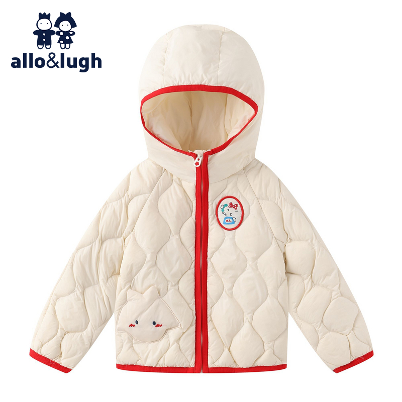 阿路和如女童冬季2025新款流行女宝甜美风轻薄羽绒服保暖