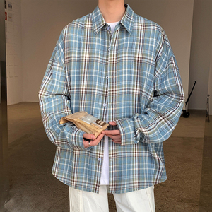 2025春季新款男格休闲长袖衬衫C6299P38