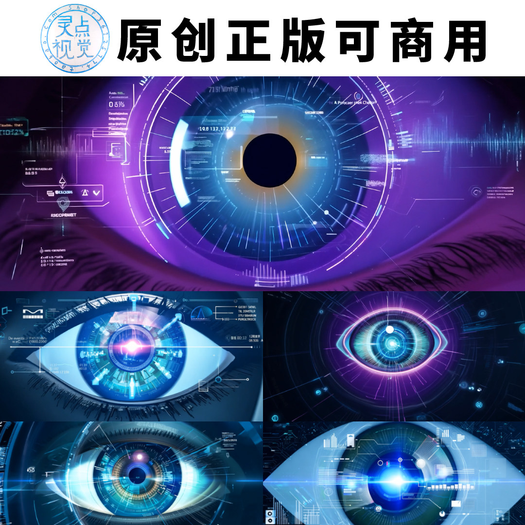 高科技未来眼睛眼球里HUD元素设计素材/源文件