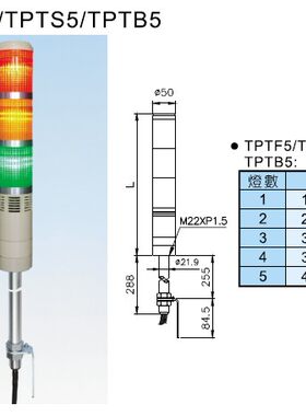 正宗台湾天得TEND警示灯TPTB5-L23ROG三色灯带蜂鸣器TPTB5-L73ROG