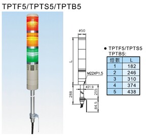 正宗台湾天得TEND警示灯TPTB5-L23ROG三色灯带蜂鸣器TPTB5-L73ROG