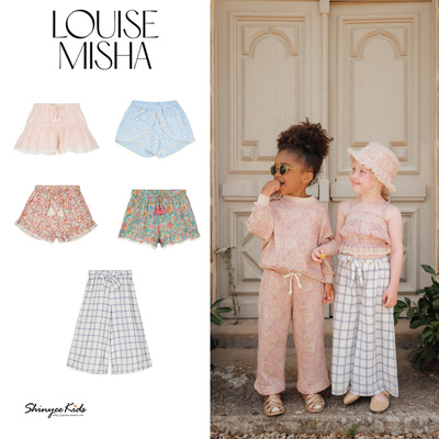 中小童刺绣印花短裤女童直筒裤