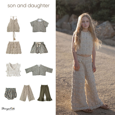 Shinyee▲son and daughter ss26春夏儿童吊带衫背心半裙衬衫裤子