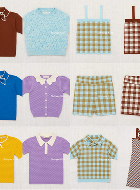 4Z Shinyee▲misha and puff 春夏儿童针织衫吊带衫短裤背带裤