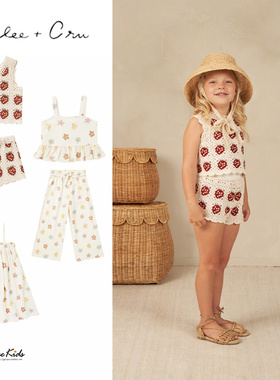 5ZShinyee▲rylee and cru ss24春夏女童钩花吊带衫裤子连衣裙